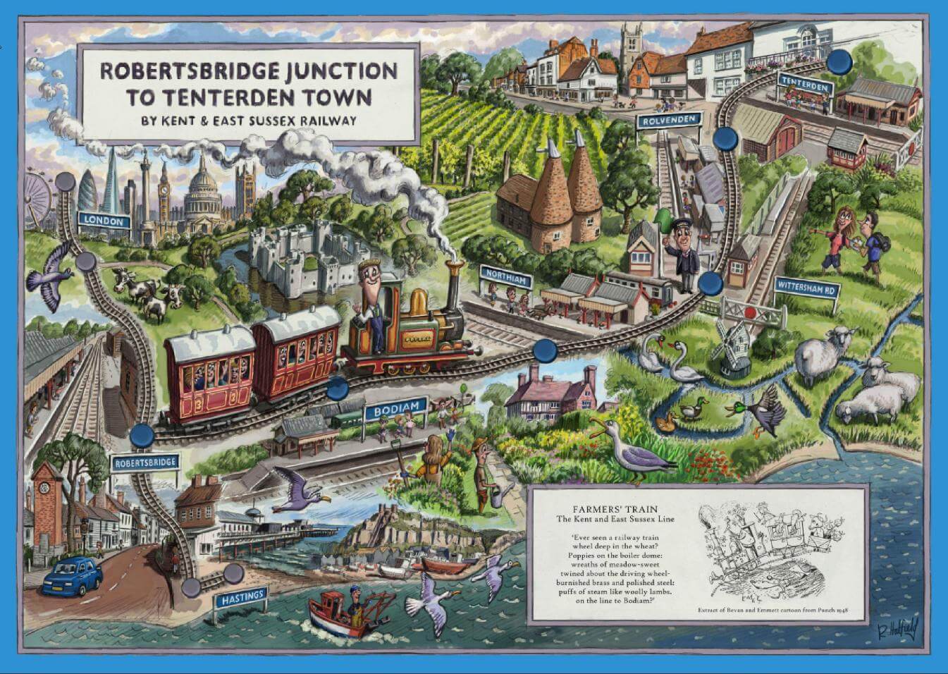 Illustration of the Kent & East Sussex Railway. Robertsbridge Junction to Tenterden Town.